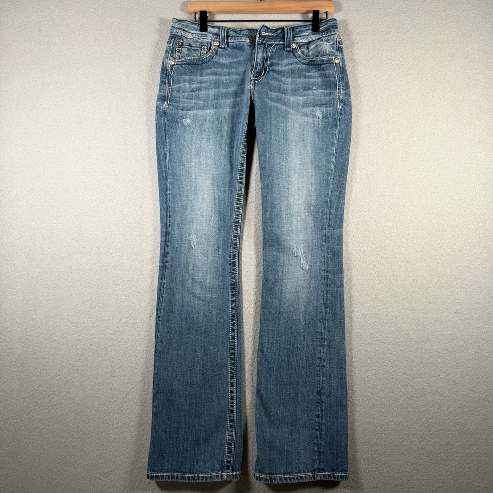 Miss Me Womens Bootcut Jeans Size 30 Medium Wash Embellished JP5335B3 Blue Denim